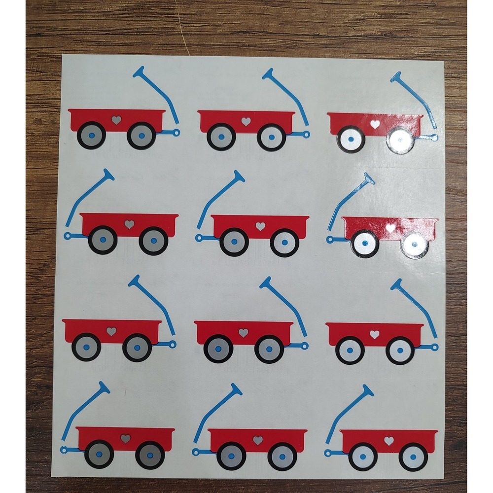Vintage 1984 Mrs. Grossman's Stickers LITTLE RED WAGONS 12 Stickers